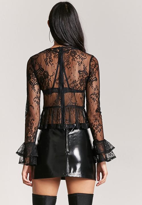 Forever21 - Lace Detail Top Black