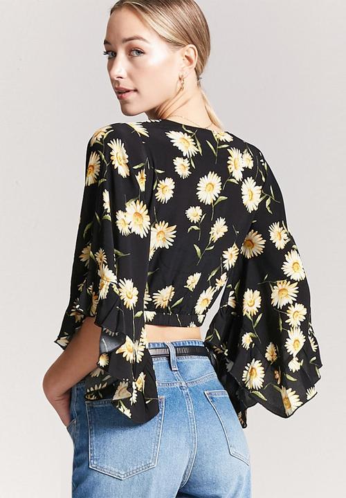 Forever21 - Sunflower Cropped Top Black