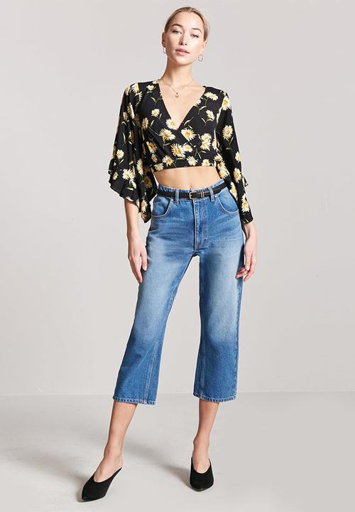 Forever21 - Sunflower Cropped Top Black