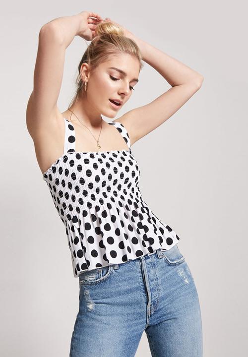 Forever21 - Polka-dot Top Black and White