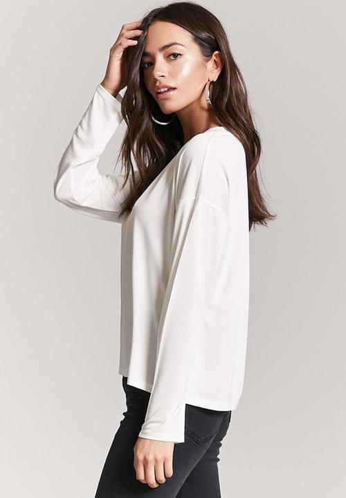 Forever21 - Flowy T-shirt Off White