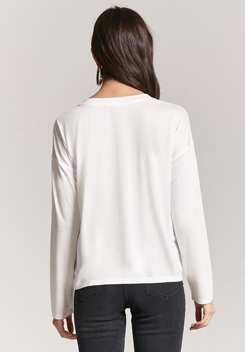 Forever21 - Flowy T-shirt Off White