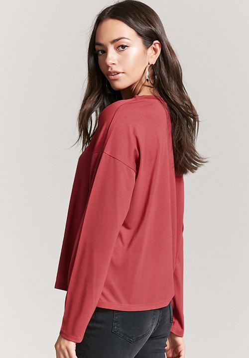 Forever21 - Flowy T-shirt Dark Pink