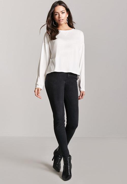 Forever21 - Flowy T-shirt Off White