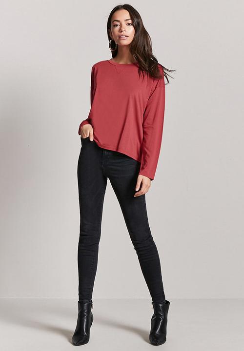 Forever21 - Flowy T-shirt Dark Pink