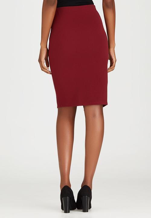 edit - Knit Wrap Skirt Dark Red