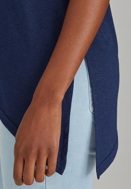 edit - Tie-front T-shirt Navy