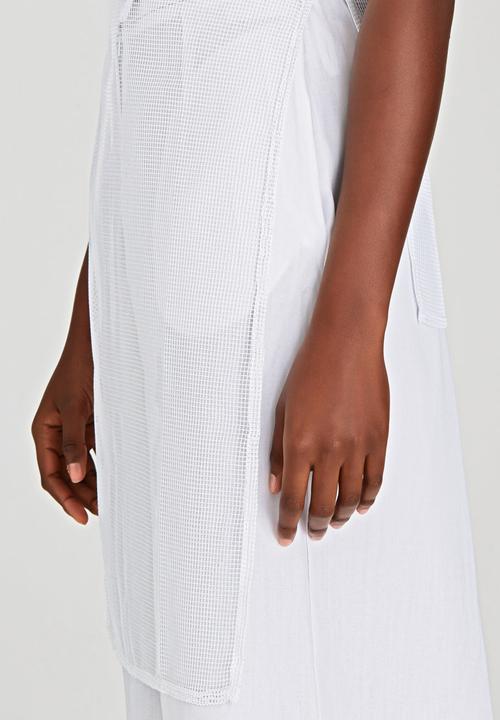 LUMIN - Printed Panel Apron Top White
