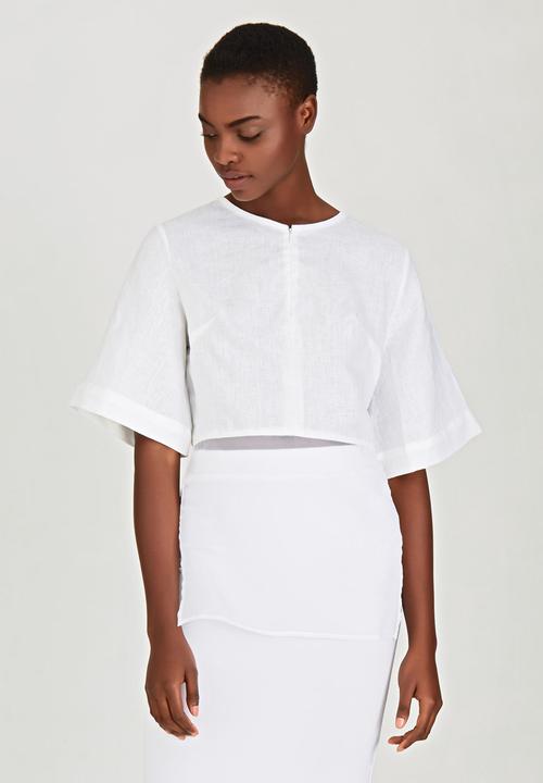 LUMIN - Fabric Combo T-Shirt White