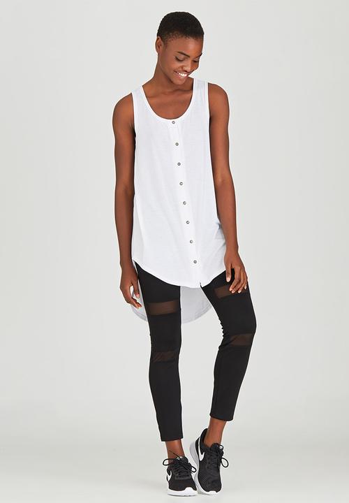 c(inch) - High Low Hooded Tank White