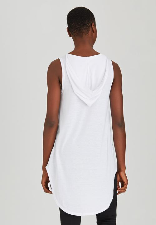 c(inch) - High Low Hooded Tank White