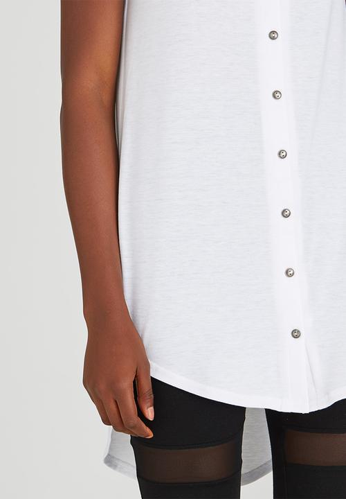 c(inch) - High Low Hooded Tank White