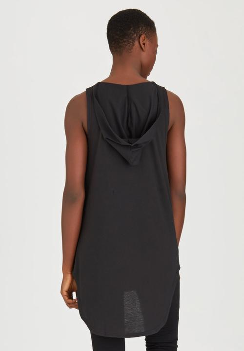 c(inch) - High Low Hooded Tank Black