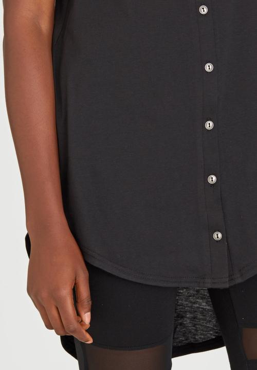 c(inch) - High Low Hooded Tank Black