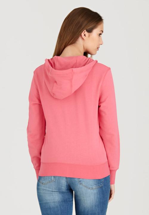 Russell Athletic - Varsity Zip Through Hoody with Rosette Print Mid Pink