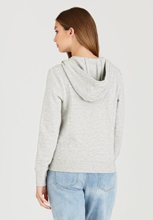 Russell Athletic - Varsity Zip Through Hoody with Rosette Print Grey Melange