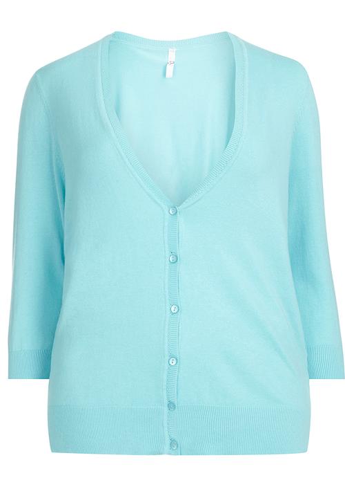 EVANS - Button Through Cardigan Pale Blue