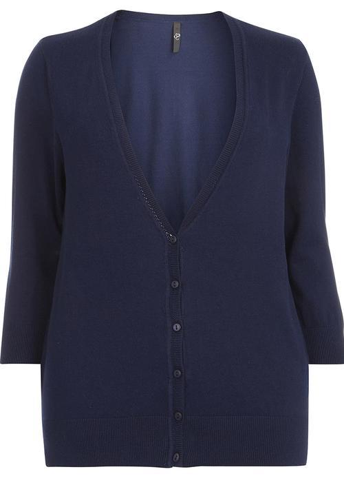 EVANS - Button Through Cardigan Navy