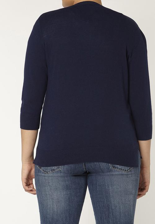 EVANS - Button Through Cardigan Navy