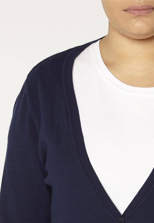 EVANS - Button Through Cardigan Navy