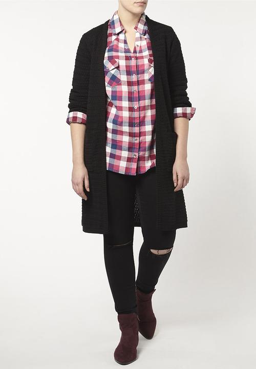 EVANS - Longline Cardigan Black