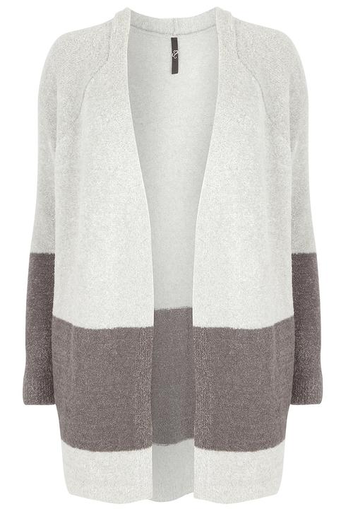 EVANS - Colourblock Cardigan Grey