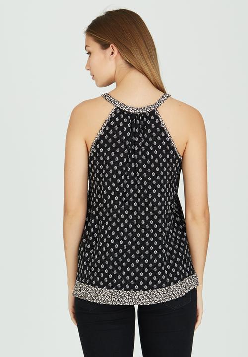 Revenge - Sleeveless Tunic Top Black and White