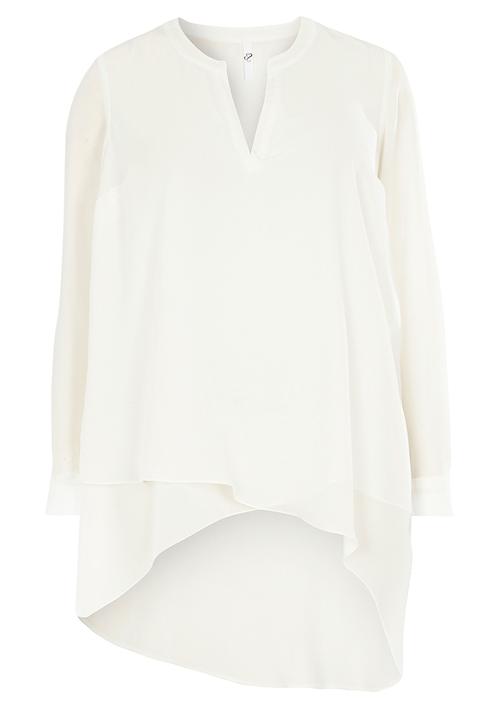 EVANS - Asymmetric Hem Shirt White