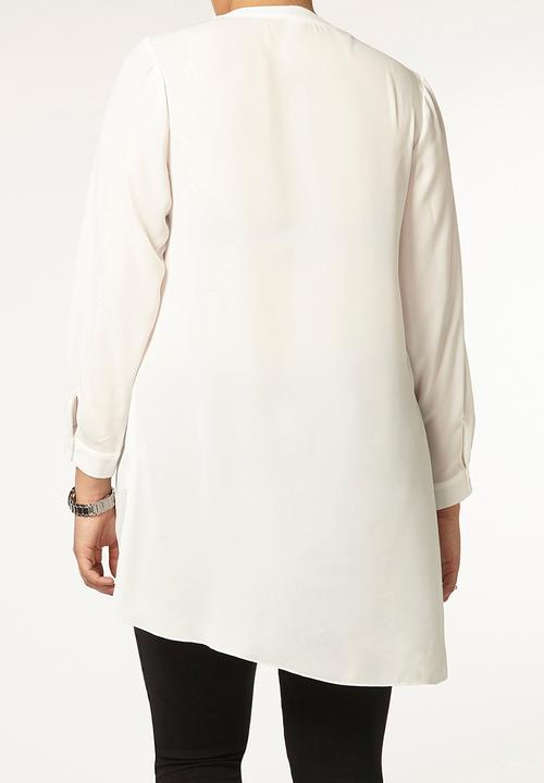 EVANS - Asymmetric Hem Shirt White