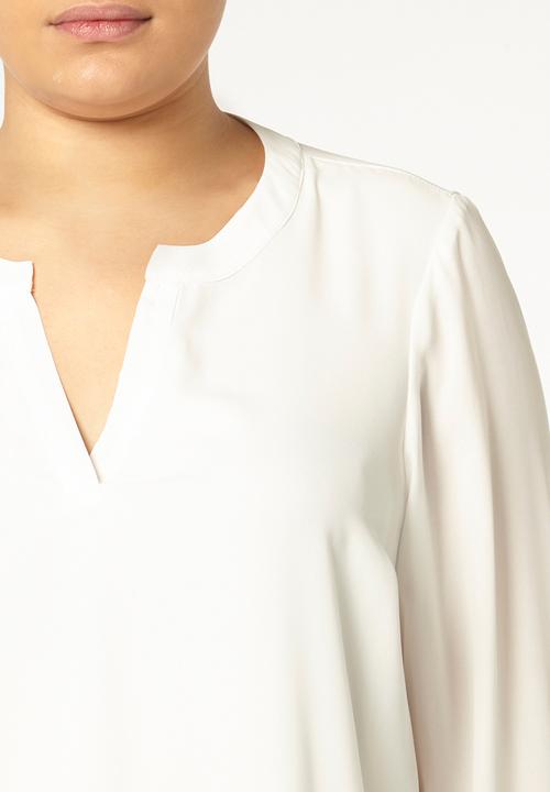 EVANS - Asymmetric Hem Shirt White