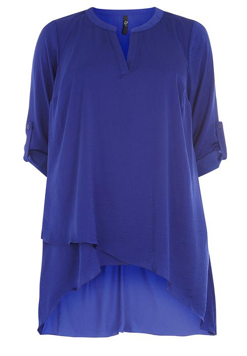 EVANS - Asymmetric Hem Shirt Blue