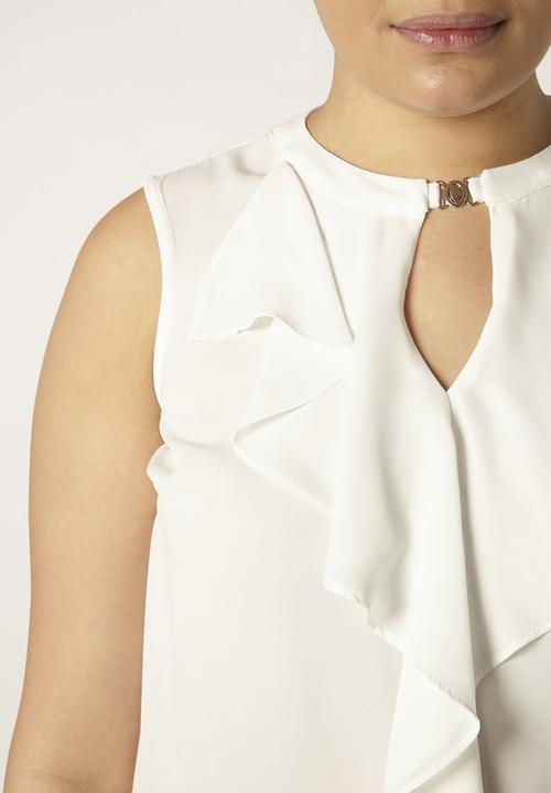 EVANS - Ruffle Top White