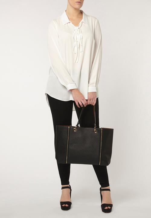 EVANS - Lace-up blouse White