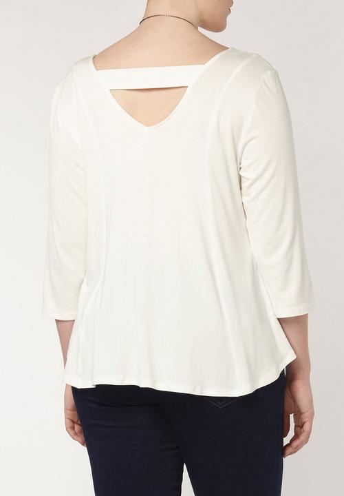 EVANS - Jersey Bar Back Top White