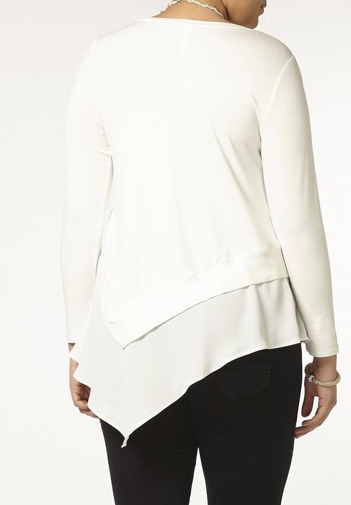 EVANS - Jersey Asymmetric Top White