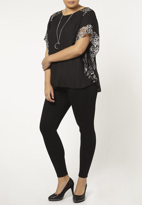 EVANS - Kimono Sleeve Blouse Black