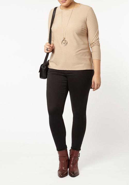 EVANS - Dipped Hem Top Camel