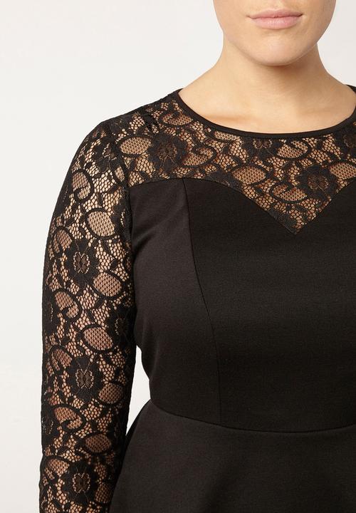 EVANS - Hourglass Fit Peplum Top Black