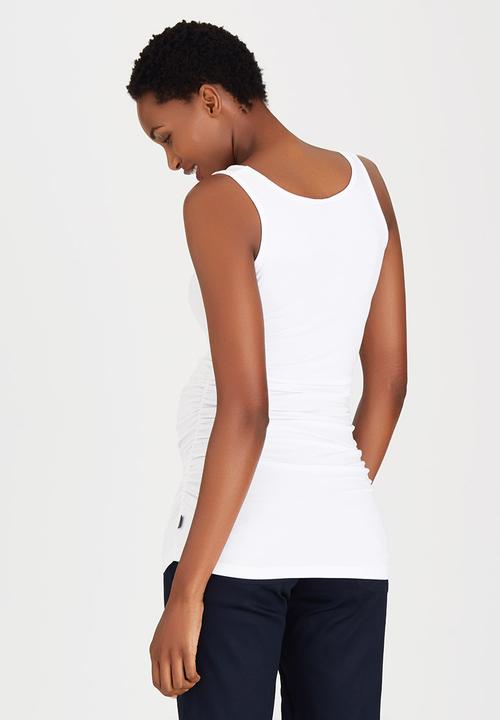 Cherry Melon - Side Gauge Tank Top White