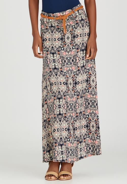 Revenge - All-over Print Maxi Skirt Mid Pink