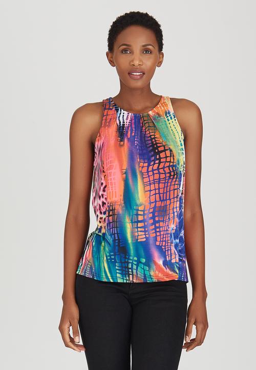 Revenge - Bright Halter Top Multi-colour