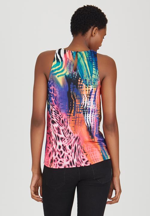 Revenge - Bright Halter Top Multi-colour