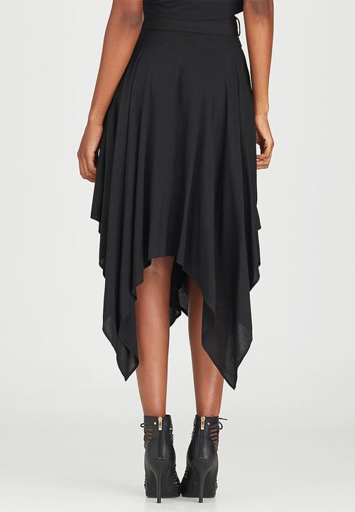 STYLE REPUBLIC - Hanky Hem Midi Skirt Black