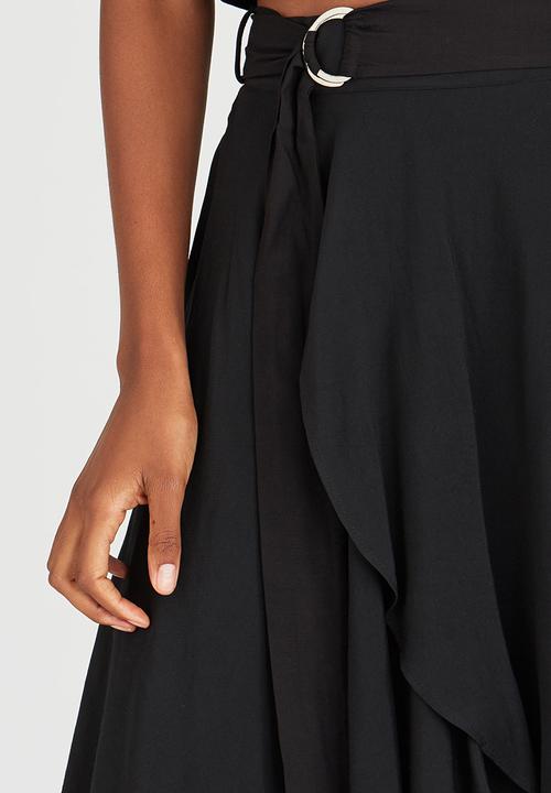 STYLE REPUBLIC - Hanky Hem Midi Skirt Black