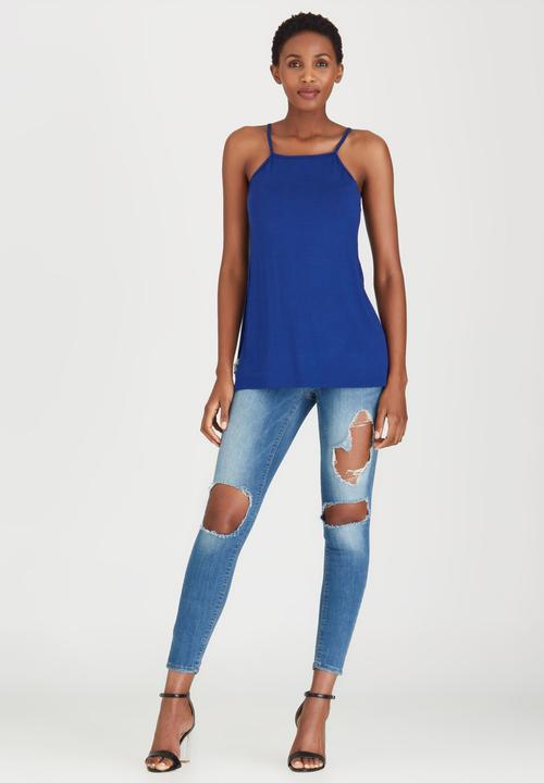 c(inch) - Longer Length Cami Blue