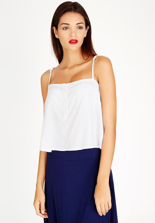 AMANDA LAIRD CHERRY - Mbali Linen Cami White