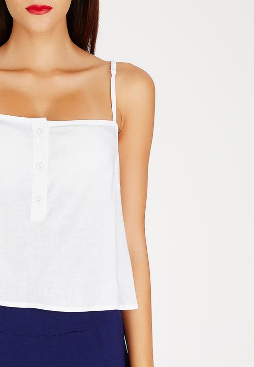 AMANDA LAIRD CHERRY - Mbali Linen Cami White