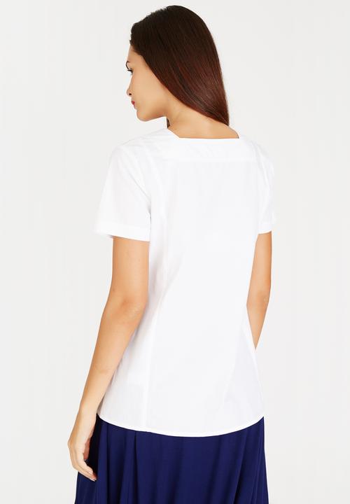 AMANDA LAIRD CHERRY - Funeka Tunic Top White