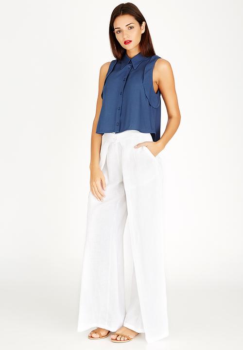 AMANDA LAIRD CHERRY - Fezile Sleeveless Shirt Blue