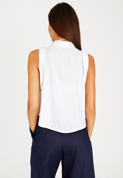 AMANDA LAIRD CHERRY - Fezile Sleeveless Shirt White